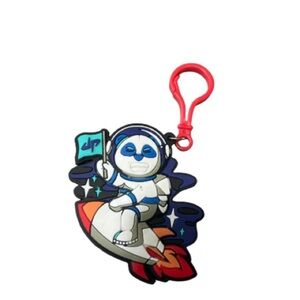 Astronaut Keychain with Red Clip